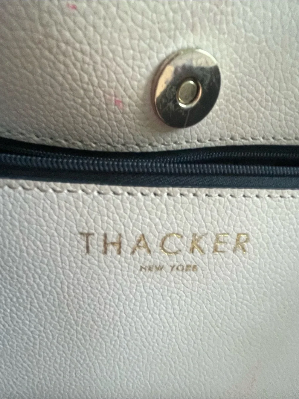 Thacker Classic Cream Tote Bag with Subtle Gold Accent
